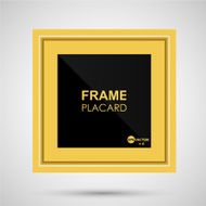 Poster mockup template with yellow square frame