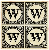 Old Paper with Decorative Letter W