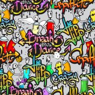 Graffiti characters seamless pattern N2