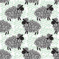 Sheep pattern vector background N3