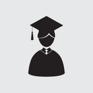 Students In Graduation Gown And Mortarboard Vector Illustration