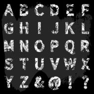 Chalk alphabet vector N3