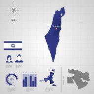 ISRAEL flag Asia World Map