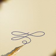 Vintage fountain pen on a sheet of paper