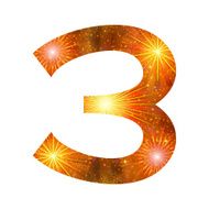 Number of orange firework three