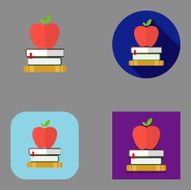 Flat Apple and Books icons