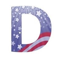 american flag letter D