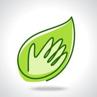 Eco friendly tree in hands illustration N2