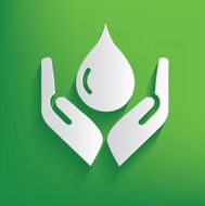 Water on green background clean vector