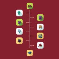 Flat concept set modern design with shadow education icons N40