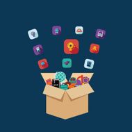 Flat concept set modern design with shadow education icons N41