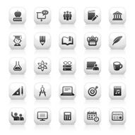 White Button Icons Set N14