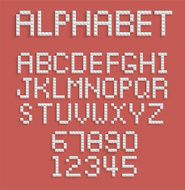 Pixel alphabet of numbers and letters