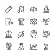 Educational Subjects Icons - Line Series