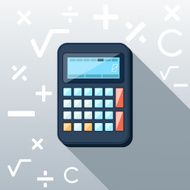 Calculator Flat Concept Icon Vector Illustration