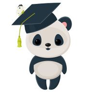 Panda in a graduation cap