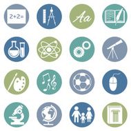 Vector Set of School Subjects Icons N12