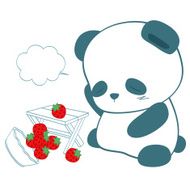 panda and strawberry
