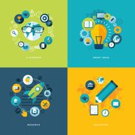 Set of flat design concept icons for education N3