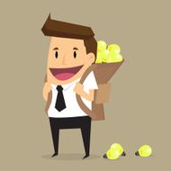 businessman Carrying Idea Bulb