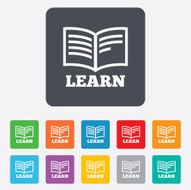 Learn Book sign icon Education symbol N5