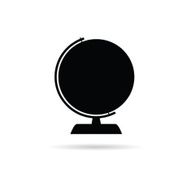globe of the world black vector