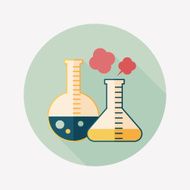 test tube flat icon with long shadow N88