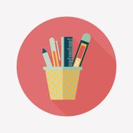 Pen Holder flat icon with long shadow eps10 N14