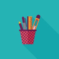 Pen Holder flat icon with long shadow eps10 N16