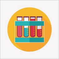 test tube flat icon with long shadow N91