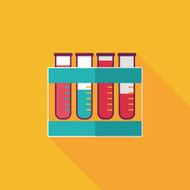 test tube flat icon with long shadow N92