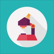 microscope flat icon with long shadow N32
