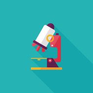 microscope flat icon with long shadow N34