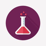 test tube flat icon with long shadow N93