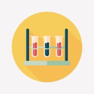 test tube flat icon with long shadow N94