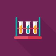 test tube flat icon with long shadow N95