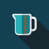 test tube flat icon with long shadow N96
