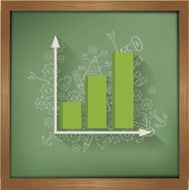 Graph up design on blackboard background clean vector