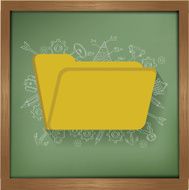 Folder design on blackboard background clean vector N2