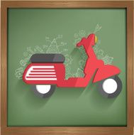 Motorcycle design on blackboard background clean vector