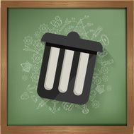 Bin design on blackboard background clean vector