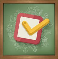 Check list design on blackboard background clean vector