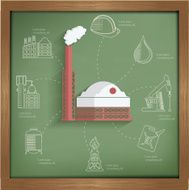 Industry concept design on blackboard background clean vector N3
