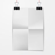 Folded paper sheet with binder clip