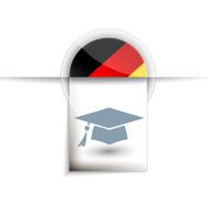 Germany education tag label icon with flag
