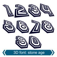 3d retro numbers in rotation stylish vector numeration design N4