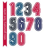 Colorful regular stripy numeration black and red vector poster