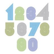 Extraordinary round striped numbers Vector creative light digit