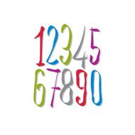 Hand written fresh vector numbers stylish drawn numbers set N2