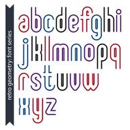 Stylish lowercase letters set with straight parallel lines